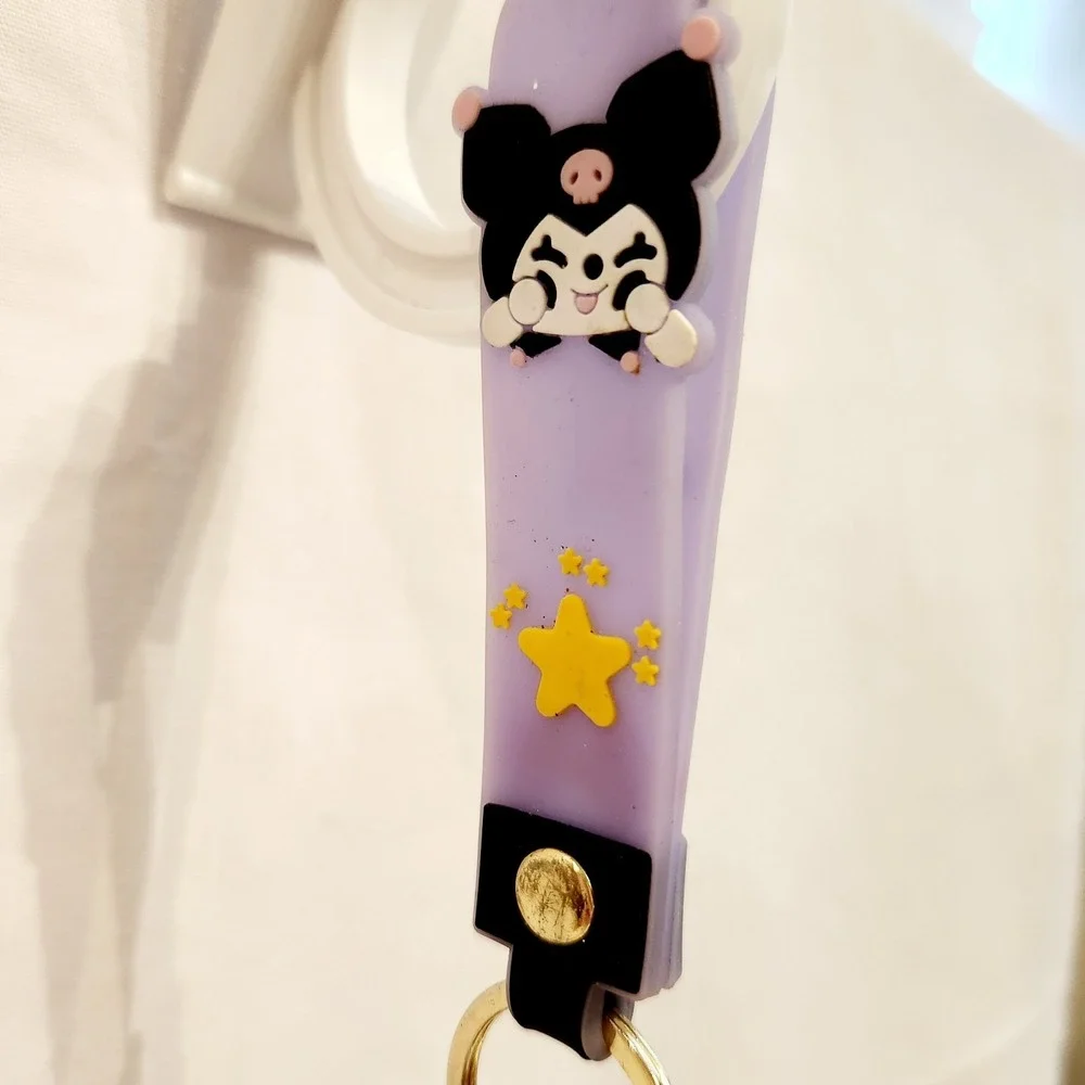 Sanrio‎ Kuromi Keychain and Purple HAPPY Lanyard